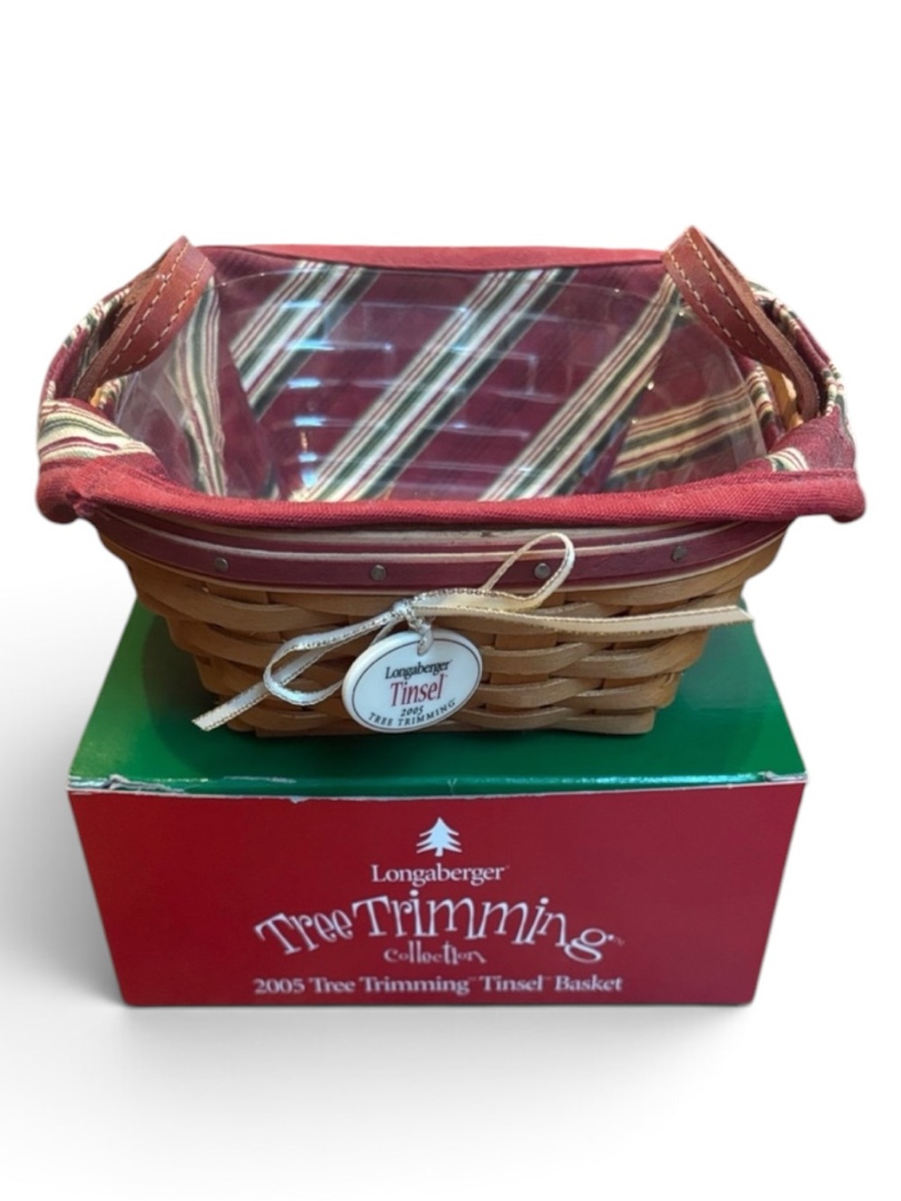 Longaberger 2005 Tree Trimming Tinsel Basket Set with Original Box
